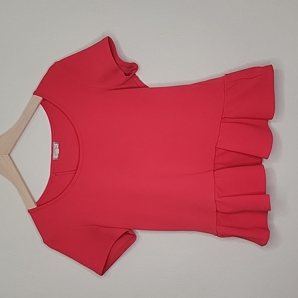 EYESHADOW Red Peplum Top